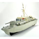 A large, approx 1m long, scratch built model of a WW2 Torpedo Boat, constructed as a one-off by