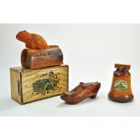 Vintage Money Box issues comprising 1950’s Butlin Beavers money box, a beaver on top of a log, in