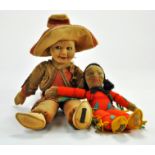 A rare 1930’s Norah Wellings Mexican boy complete with sombrero. Made from velveteen and felt,