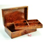 An attractive empty vintage Wooden Jewellery Box with insert tray. Generally very good however there