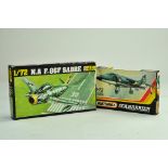 Duo of plastic Model Aircraft Kits comprising Matchbox 1/72 Sea Harrier plus Heller 1/72 F-86 Sabre.