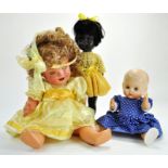 A trio of older issue dolls, well preserved, eyes require loosening. Generally very good.