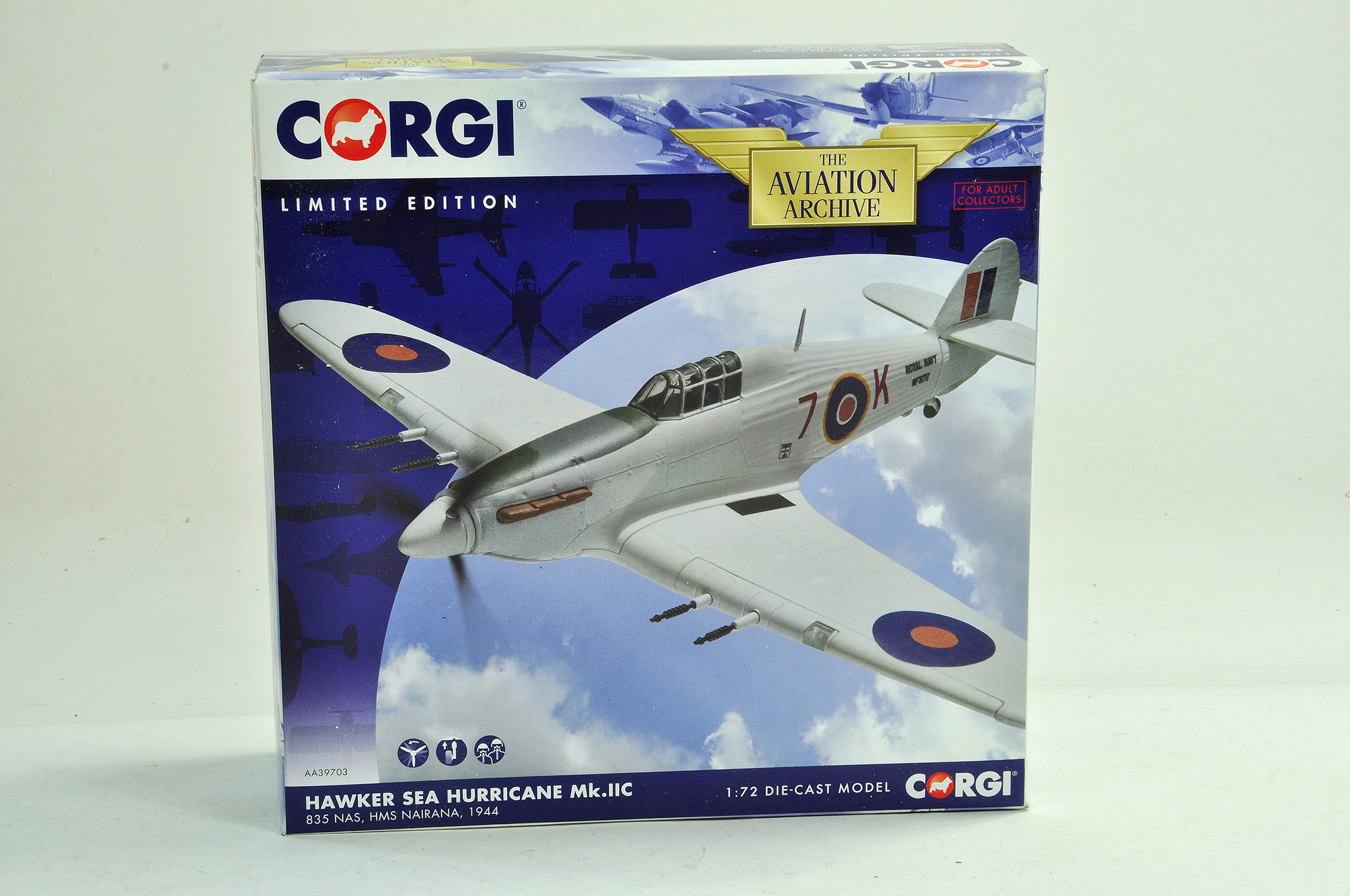 Corgi Diecast Model Aircraft comprising 1/72 No. AA39703 Hawker Sea Hurricane MKIIC. Appears