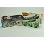 Duo of plastic Model Aircraft Kits comprising Airfix Hawker Hunter in 1/72 plus 1/72 Matchbox