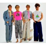 A Group of Vintage Male Dolls in good condition including two 1968 Mattel Ken Dolls Made in