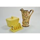 Wade group comprising Toast Rack, Butter Dish plus attractive Jug. Appear very good to excellent.