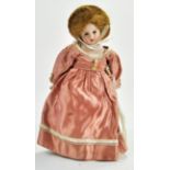 Antique German Doll bisque head, plated shoulder and lower arms and legs, impressed German E & S –