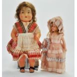 Vintage Celluloid Doll 9½”/24cm, wearing National Costume. She has a lovely, well preserved