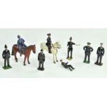 Group of metal issue policeman figures, various makers inclusive of Timpo, Johillco etc. Generally