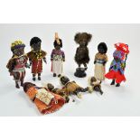 An interesting group of African 1950’s Plastic Dolls. Including Celluloid African Warrior, marked