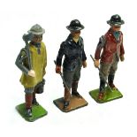 Britains trio of early lead metal issues comprising No. 558 village boy with stick x 2 plus