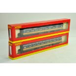 Hornby 00 model railway issues comprising duo of weathered Network Southwest Coaches. Excellent in