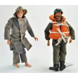 A duo of well preserved vintage Action Men in original uniforms. Some finger damage to eagle eye
