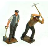 Charbens duo of Metal Roadside Worker figures. Generally good to very good.