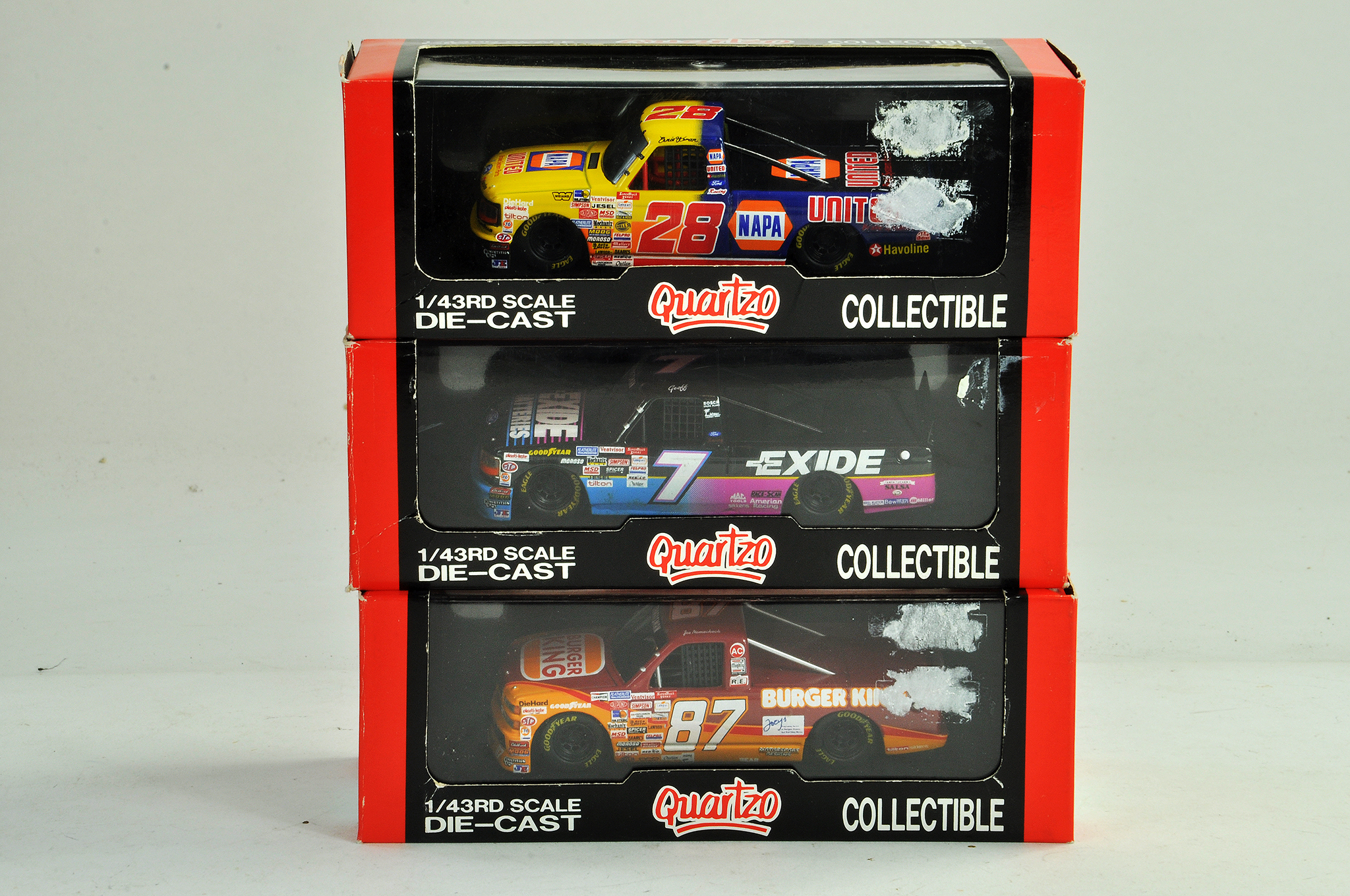 Trio of Quartzo 1/43 American Nascar type issues. Excellent in Boxes.