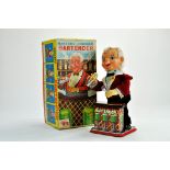 Vintage Tinplate Rosko Japanese Battery Operated Bartender Toy. Well preserved, working example in