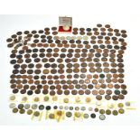 Large assortment of vintage coins, various, dating from 19th century, mostly early 20th to Mid.