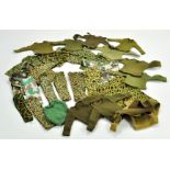 A group of original Action Man clothing, inclusive of mostly military uniforms comprising green /