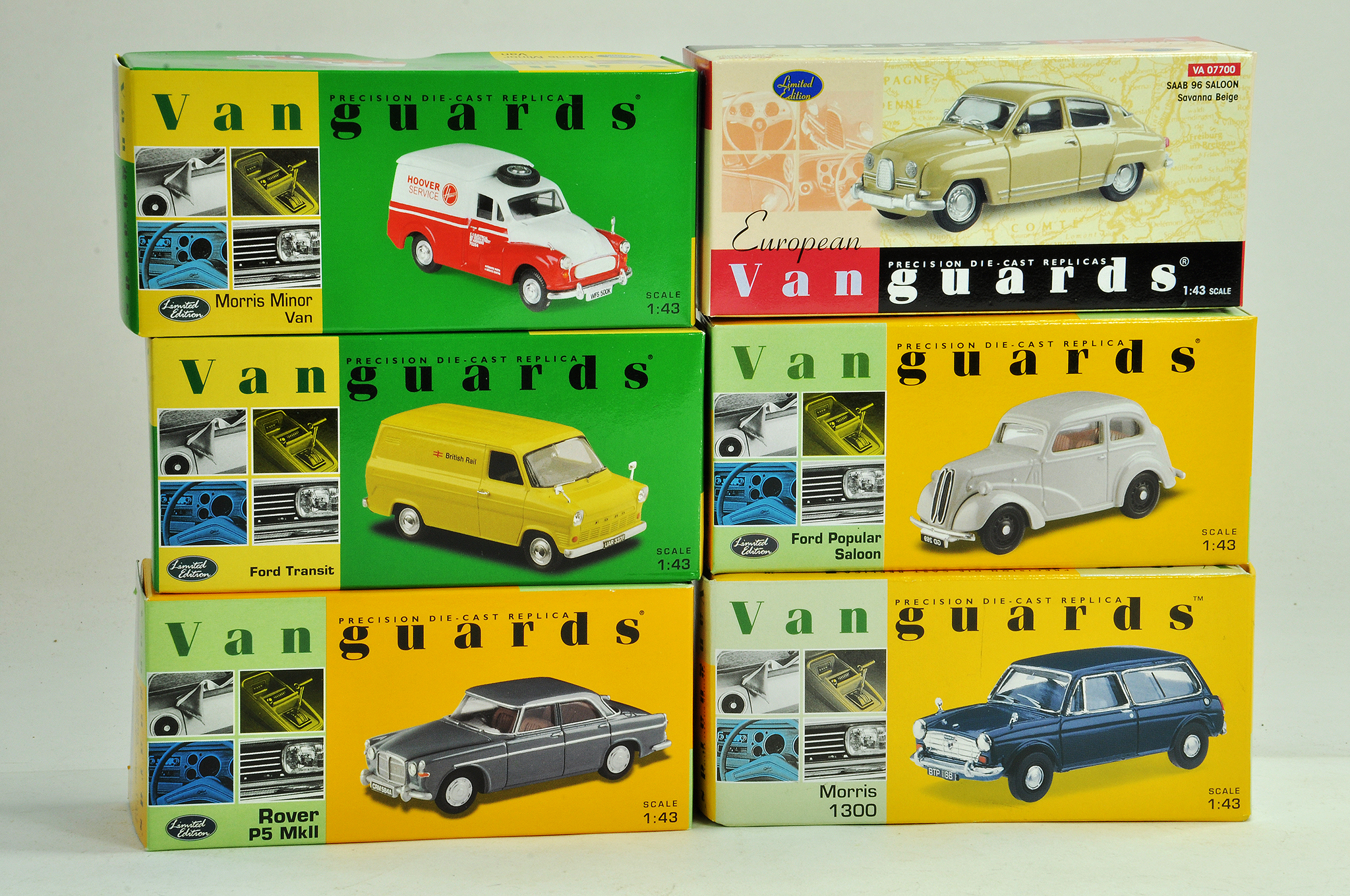 A group of Vanguards 1/43 diecast Classic Car issues comprising Ford, Rover, Morris etc. All