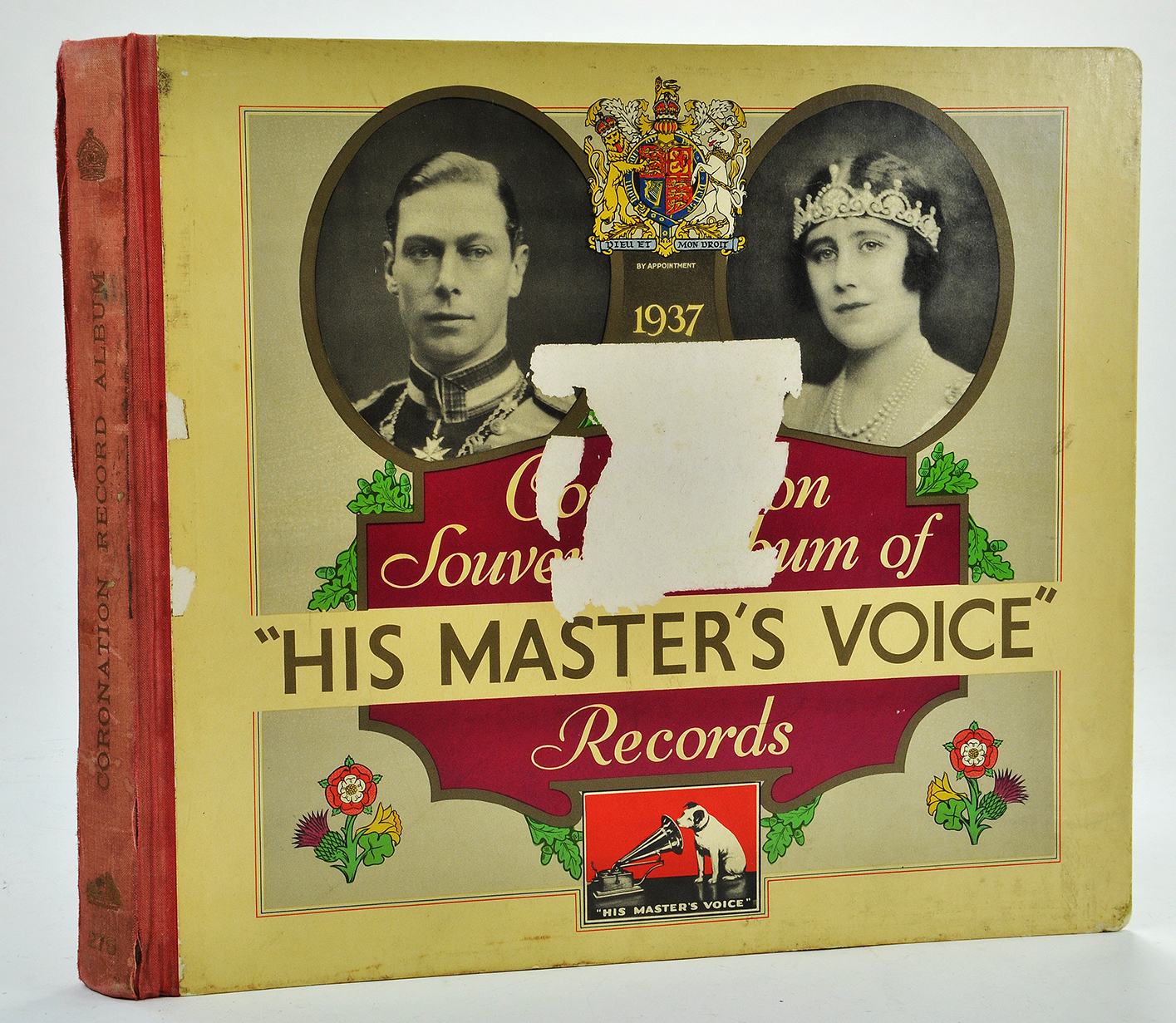 1937 Coronation George VI and Queen Elizabeth Souvenir Album HMV “His Master’s Voice” 12½” x 14¼”.