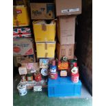 A large collection, contained on a pallet as shown of Tins, relating to various products and food