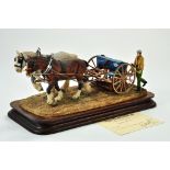 Northumbria Well Detailed Study Figurine, Sowing the Seed, featuring Horse Drawn Ransomes Seeder.