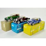 Trio of Rio 1/43 Diecast Models comprising duo of Rolls Royce, plus Lincoln Continental, generally