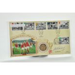 England World Cup Winners 1966 to 1996 First Day Cover Sir Alf Ramsey Signed.