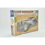 Italeri plastic model kit comprising 1/24 Couple Napoleon Bugatti Royale Town Car. Sealed.