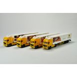 A Group of Four 1/50 Plastic Model Truck Issues, comprising Mercedes Fridge Trailer in the livery of
