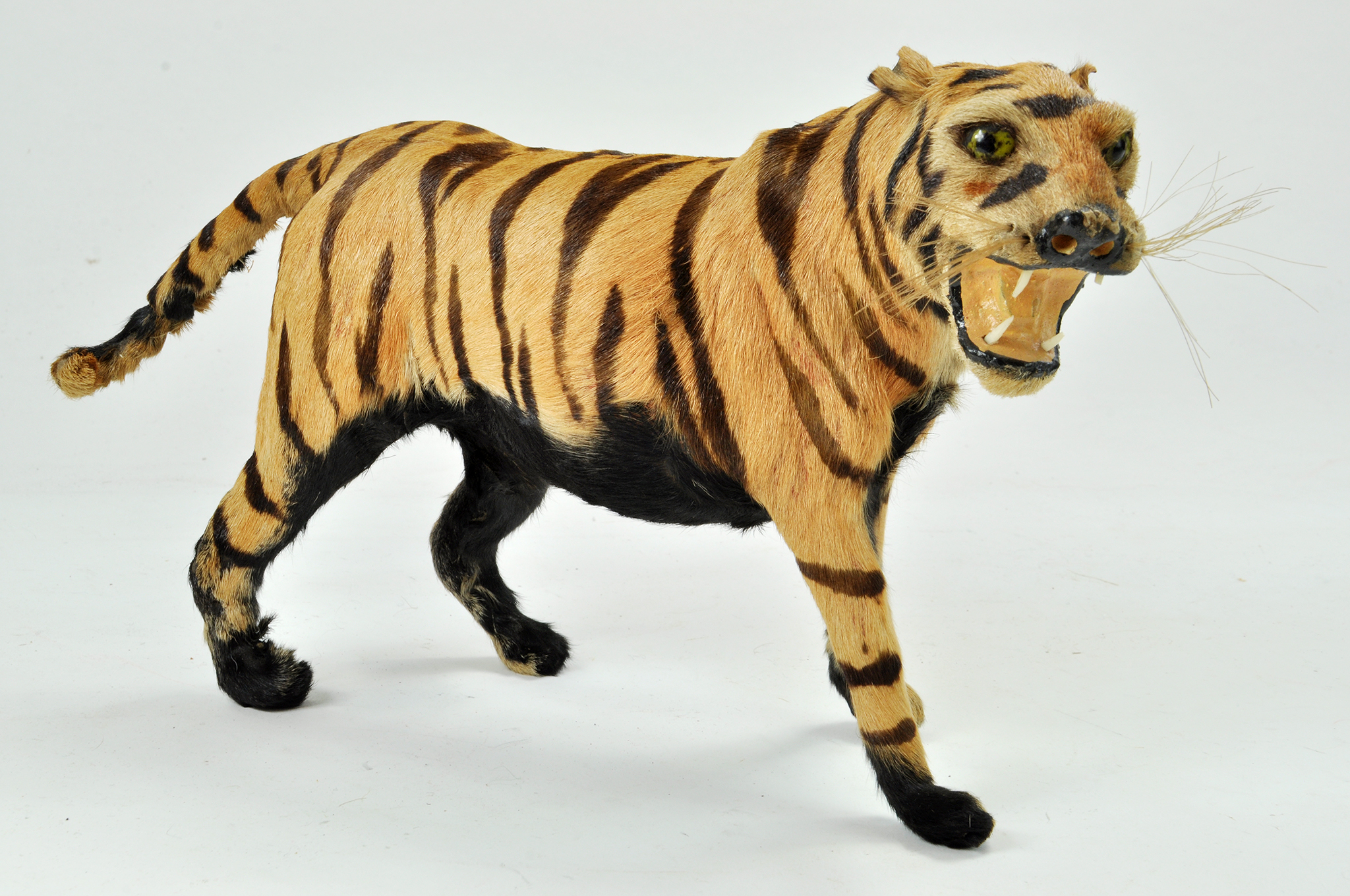 Vintage/Antique Taxidermy miniatures comprising large Tiger. With real fur, glass eyes.