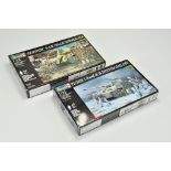 Revell Plastic Model Kit duo comprising Tiger Tank with Figures plus Panther Tank with Figures.