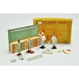 Crescent No. 1230 Butchers Shop with 4 figures and accessories. Some attention required to