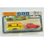 Matchbox Superfast Twin Pack No. TP4 comprising Volkswagen Golf (red interior) and Eccles Caravan.