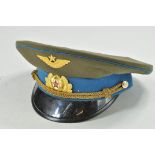 Soviet / Military Interest - Original 1981 Soviet AF/Airborne officer visor hat, never worn, size