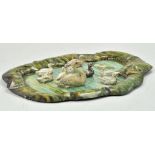 Britains Scarce No. 635 Pre-War Tin Plate Lilly Pond with Ducks and Swans. Generally good, some wear