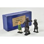 Roydon Extremely Scarce Goldilocks and the Three Bears Metal Figure set comprising three bears and