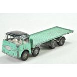 Triang Spot-On ERF Flatbed Lorry in turquoise / black. Fair to Good with obvious signs of wear.