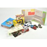 Misc assortment of toys including diecast plus Matchbox Petrol Station, mostly worn and well used.