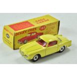 Dinky No. 185 Alfa Romeo 1900 Super Sprint in yellow with red interior and chrome hubs. Some marks