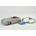 Distler Electromatic 7500 battery operated Porsche 356 with cable and control. Sea Green with red