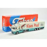 Tekno Model Truck issue comprising Mercedes Fridge Trailer in livery of Klaas Puul. Appears very