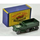 Matchbox Regular wheels No. 49A M3 Personnel Carrier. Military Green body, white star decal on