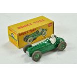 Dinky No. 233 Cooper-Bristol Racing Car. Green body with white flash and RN '6'. Green cast hubs