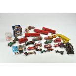 Misc older diecast including Dinky, Matchbox etc, mostly worn plus Ever Ready Locomotive Trio and