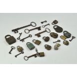 A small group of vintage locks and keys, including Yale and others. As shown.