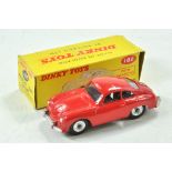 Dinky No. 182 Porsche 356a Coup?. Red body with silver painted hubs and black gloss base. Appears in