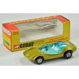 Corgi 'Whizzwheels'. No. 384 Adams Bros Probe 16. Metallic gold body with grey base. White