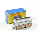 Matchbox regular wheels no. 74a Mobile Refreshments Canteen. Metallic silver body with opening