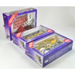 Siku Trio of Diecast Construction issues comprising Mobile Cranes. Appear displayed so may require
